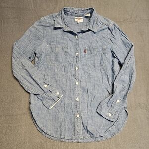 Levi's Women's Light Blue Denim Button Down Shirt Size S